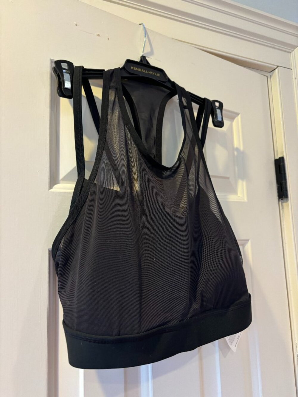 Black Reebok Double Layered Sports Bra with Mesh Detailing